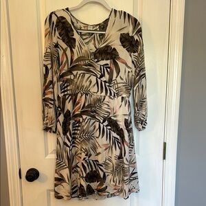 Old Navy Leaf Print Dress - Black and White